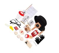 rongweiwang Costume da detective Costume da detective per bambini Travestimento Finta Scatena la fantasia con divertenti accessori per giochi STEM Campeggio Escursionismo Attività all'aperto Abiti Top