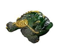 rongweiwang La statua della rana portafortuna cambia colore e il vassoio del tè, la statuetta del rospo è un pezzo molto significativo di arredamento per casa, Verde