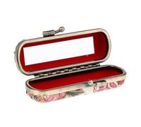 rongweiwang Lussuosa custodia in pelle per rossetto con specchio, porta rossetto e rulli per oli essenziali, custodia per lucidalabbra con specchio per borsa, sigilli, scatola portaoggetti