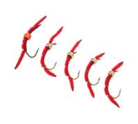 rongweiwang Mosche da Pesca a Vermi San Juan, Modelli Resistenti, Confezione da 5, per personalità Serie nella Pesca alla Trota in Tutte Le Stagioni, Mosche per trote, Esche a Vermi