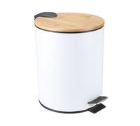 rongweiwang Pattumiera in legno con rivestimento rimovibile, secchio per camera da letto, ufficio, cucina, 5 l, 5 litri bianco