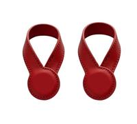 rongweiwang Set di clip magnetiche, clip circolare in PU, 2 per asciugamani, portatile per cappelli e zaini, salvaspazio per cucina e ripostiglio, rosso