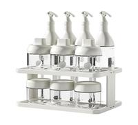 rongweiwang Set di scaffali per spezie e condimenti da cucina organizzati senza sforzo, resistenti e funzionali, per tutti i giorni, a 2 livelli, per organizzare le spezie,