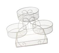 rongweiwang Supporto per cestello in filo metallico a più livelli, porta verdure multiuso per pane di patate, bianco , Bianco , 30x20x31cm