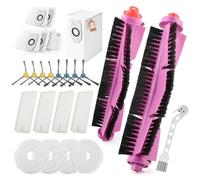 RongZy 25 Pezzi Accessori per Eureka J12 Ultra Accessori con 2 Spazzole Principali, 8 Spazzole Laterali, 4 Filtri, 6 Sacchetti Polvere, 4 Panni, 1 Spazzola Pulizia