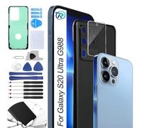 RongZy Coperchio Batteria Compatible con Samsung Galaxy S20 Ultra/S20 Ultra 5G G988B Parte di Ricambio della Alloggiamento Copribatteria Posteriore con Kit di Strumenti di Riparazione (Nero)