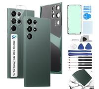 RongZy Coperchio Batteria per Samsung Galaxy S22 Ultra 5G 2022 Coperchio Posteriore per Galaxy S22 Ultra 5G S908 Cover Batteria per Telefono Sostituzione Copribatteria(Verde)