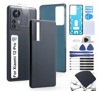 RongZy Coperchio Batteria per Xiaomi 12 PRO Coperchio Posteriore per Xiaomi 12 PRO Cover Batteria per Telefono Sostituzione Copribatteria(Nero)