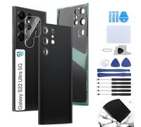 RongZy Coperchio Batteria Ricambio per Samsung Galaxy S22 Ultra 5G 2022 S908 Parte di Ricambio della Alloggiamento Copribatteria Posteriore con Strumento (Nero)