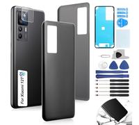 RongZy Coperchio Batteria Ricambio per Xiaomi 12T Parte di Ricambio della Alloggiamento Copribatteria Posteriore con Strumento (Nero)