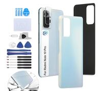 RongZy Coperchio Batteria Ricambio per Xiaomi Redmi Note 10 PRO Parte di Ricambio della Alloggiamento Copribatteria Posteriore con Strumento (Glacier Blue)