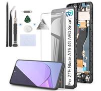 RongZy LCD Display per ZTE Blade A75 4G Z2359/V60 Smart incell Schermo LCD Touch Screen Assemblea Sostituzione di Vetro Digitalizzatore con Strumenti(Nero con Cornice)