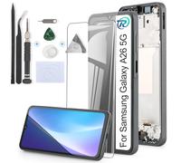 RongZy LCD Schermo per Samsung Galaxy A26 5G Display di Ricambio Touch Screen Digitizer Parti di Riparazione per Samsung A26 5G A266U/A266B/A266E LCD Display con Strumenti(Nero con Cornice)