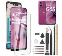 RongZy Schermo di ricambio per Motorola Moto G55 5G Display touch screen interno digitalizzatore Assemblea per Moto G55 LCD di ricambio con kit di attrezzi (nero con telaio)