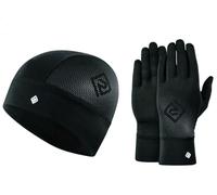 Ronhill Running, Set Berretto e Guanti, Tutto Nero, M/L