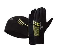 Ronhill, Set Beanie & Guanto Unisex, Nero/Giallo Fluo, S/M