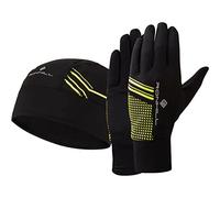 Ronhill, Set Beanie & Guanto Unisex, Nero/Giallo Fluo, S/M