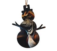 Ronin iguana - Ciondolo in legno a forma di pupazzo di neve, 2 pezzi, per albero, parete e porta, stile vintage