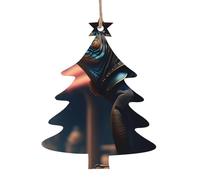 Ronin iguana in un saloon cyberpunk ornamento in legno ciondolo a forma di albero di Natale 2 pezzi per albero, parete e porta decorazione, stile vintage
