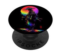 Ronin Samurai Cappello di Paglia Giapponese Illustrazione di Arte PopSockets PopGrip Adesivo