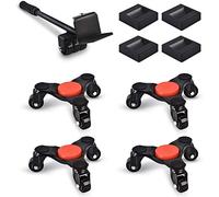 Ronlap Rullo di trasporto per mobili da 200 kg, 4 rulli per mobili, 1 sollevatore di carico, 4 dispositivi di sollevamento, carrello trasporto mobili, Nero