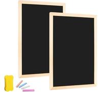 RONMOSNEA Tavola per calcare con set di cornici in legno, 2 pezzi, 20 x 30 cm, per scrivere su 4 calce e 1 sponge Eraser, Chalk Board for Writing on Blackboard for Buffet Wedding Party School