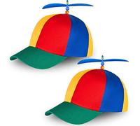 Ronronner 2 berretti a elica colorati con elica volante, cappello da aviatore per esterni, per adulti e bambini