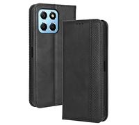 RonRun Cover Honor X6, Custodia a Libro con Supporto Stand e Slot Porta Carte Case a Portafoglio Magnetica in Pelle PU Adatto per Honor X6, nero