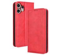 RonRun Cover Nothing CMF Phone 2 Pro, Custodia a Libro con Supporto Stand e Slot Porta Carte Case a Portafoglio Magnetica in Pelle PU Adatto per Nothing CMF Phone 2 Pro, rosso