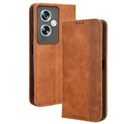 RonRun Cover Oppo A79 5G, Custodia a Libro con Supporto Stand e Slot Porta Carte Case a Portafoglio Magnetica in Pelle PU Adatto per Oppo A79 5G, Marrone