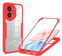 RonRun Cover per Honor 400, 360 Gradi Antiurto Custodia con Protezione Schermo Integrata Trasparente Rugged TPU Bumper Doppia Protettiva Cover per Honor 400 - Rosso