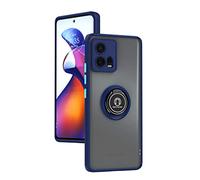 RonRun Cover per Motorola Edge 40 Pro, 360°Rotante Anello Supporto Case Custodia Antiurto Morbida Paraurti TPU in Silicone Copertura - Zaffiro