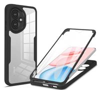 RonRun Cover per Oppo A5 Pro 5G, 360 Gradi Antiurto Custodia con Protezione Schermo Integrata Trasparente Rugged TPU Bumper Doppia Protettiva Cover per Oppo A5 Pro 5G - Nero