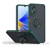 RonRun Cover per Oppo A98 5G, 360°Rotante Anello Supporto Case Custodia Antiurto Morbida Paraurti TPU in Silicone Copertura - Verde Scuro