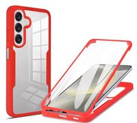 RonRun Cover per Samsung Galaxy A26 5G, 360 Gradi Antiurto Custodia con Protezione Schermo Integrata Trasparente Rugged TPU Bumper Doppia Protettiva Cover per Samsung Galaxy A26 5G - Rosso