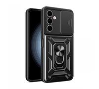 RonRun Cover per Samsung Galaxy A34 5G, Copertura Scorrevole Custodia Protettiva per Fotocamera con Supporto Integrato, Protezione Antishock Pesante Cover case, Nero