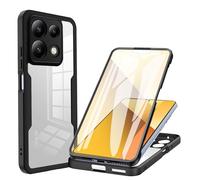 RonRun Cover per Xiaomi Poco X6 Pro 5G, 360 Gradi Antiurto Custodia con Protezione Schermo Integrata Trasparente Rugged TPU Bumper Doppia Protettiva Cover per Xiaomi Poco X6 Pro 5G - Nero