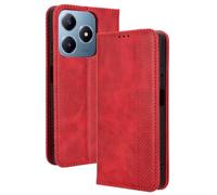 RonRun Cover Realme C61, Custodia a Libro con Supporto Stand e Slot Porta Carte Case a Portafoglio Magnetica in Pelle PU Adatto per Realme C61, rosso