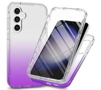 RonRun Cover Samsung Galaxy A15 Transparent Case con Protezione per Schermo Incorporata, Trasparente AntiGraffio Antiurto Doppia Protettiva Custodia per Samsung Galaxy A15 - Viola