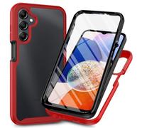 RonRun Cover Samsung Galaxy A26 5G, Antiurto 360 Gradi Full Case con Protezione per Schermo Incorporata, Trasparente Rugged TPU Bumper Doppia Protettiva Case rosso