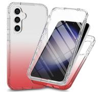 RonRun Cover Samsung Galaxy S23 FE 5G Transparent Case con Protezione per Schermo Incorporata, Trasparente AntiGraffio Antiurto Doppia Protettiva Custodia per Samsung Galaxy S23 FE 5G - Rosso