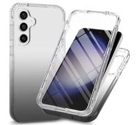 RonRun Cover Samsung Galaxy S25 Transparent Case con Protezione per Schermo Incorporata, Trasparente AntiGraffio Antiurto Doppia Protettiva Custodia per Samsung Galaxy S25 - Nero