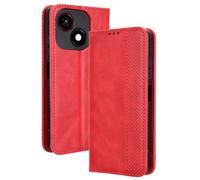 RonRun Cover ZTE Blade A35e, Custodia a Libro con Supporto Stand e Slot Porta Carte Case a Portafoglio Magnetica in Pelle PU Adatto per ZTE Blade A35e, rosso