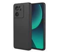 RonRun Silicone Liquido Cover Compatibile con Xiaomi 13T/ Xiaomi 13T Pro, Ultra Sottile Morbida Silicone Antiurto Protettiva Case con Fodera in Microfibra Antigraffio - Nero