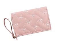 RONSSEN Portafogli da donna Portafoglio da donna piccolo compatto 3 volte lusso borsa da donna ricamata cuore amore multi slot per carte di credito portafoglio in pelle compatibile con carte di