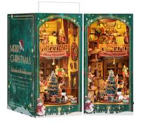 RONSTONE Book Nook con Coperchio Antipolvere - Casa DingDang Kit Casa Delle Bambole in Miniatura Fai da te con Luci a Led - 3D Puzzle di Legno Booknook Libro Scaffale Decorazione Regalo