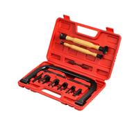 Ronyme 12 Pezzi Compressore Molle Valvola Accessori Strumenti Rimozione Valvola Adattatori Estensione Acciaio con Scatola Portatile Adatto per Riparazione Ci