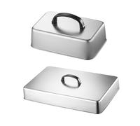 Ronyme 2 Pezzi Coperchio Rettangolare per marinatura Coperchio per sciogliere Robusto per Hamburger per Grigliare polpette, panini Teppanyaki