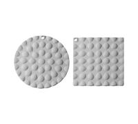 Ronyme 2 Pezzi Tovaglietta Silicone Termoresistente Impermeabile Lavabile Antiscivolo Protezione Tavolo per Cucina Casa Ristorante Caffè Decorazione Tavola, Grigio