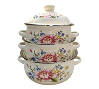 Ronyme 3x Pentole smaltate Pentole da cucina Elettrodomestici da cucina Regali Pentola smaltata antiaderente per zuppa per casa Ristorante Sala da pranzo, Style D